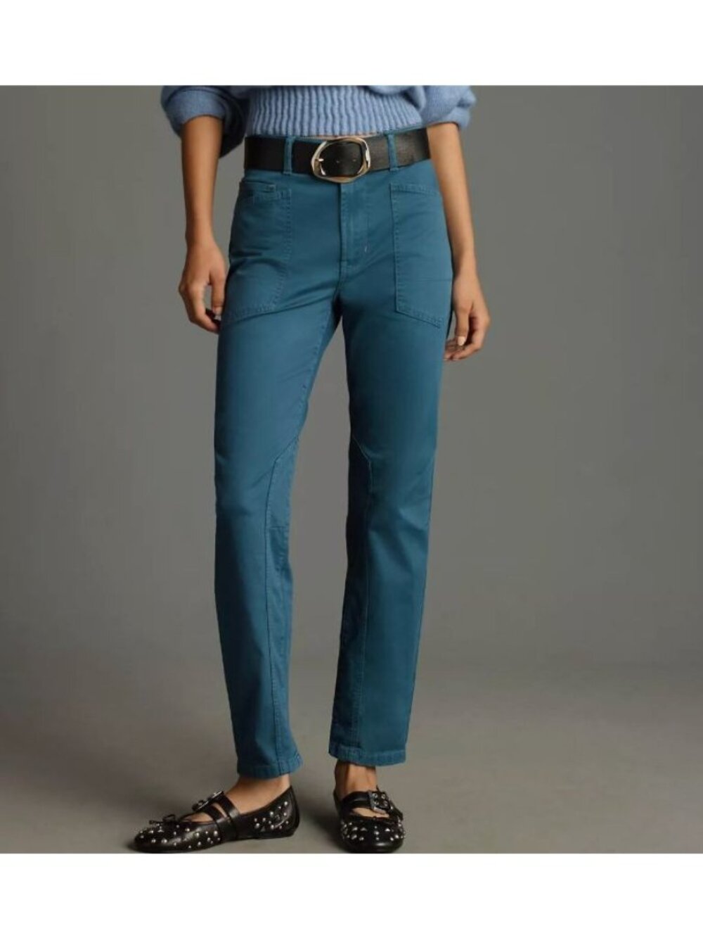 Anthropologie PILCRO The Wanderer Mid-Rise Relaxed Leg Pants Size 31 Blue